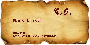 Marx Olivér névjegykártya