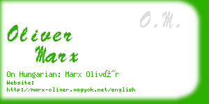 oliver marx business card